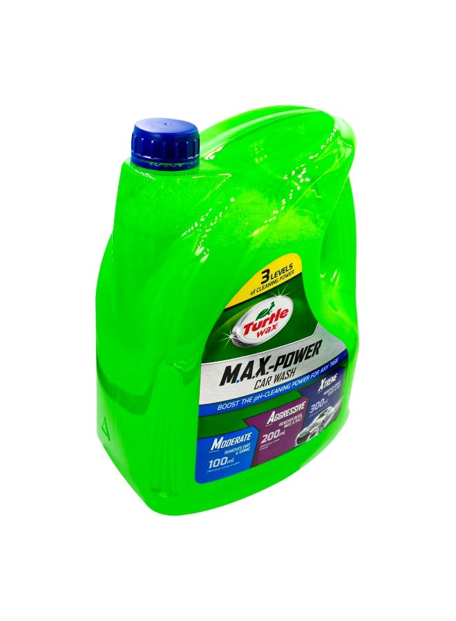 TurtleWax Turtle Wax M.A.X-Power Car Wash Shampoo 4L Mega Fill – Adjustable pH Cleaning Formula, 3 Levels Moderate Aggressive Xtreme Strength, High Foam Concentrate, Removes Dirt Mud Bugs Brake Dust Sap, Safe on Paint Wax Exterior Surfaces - Image 4